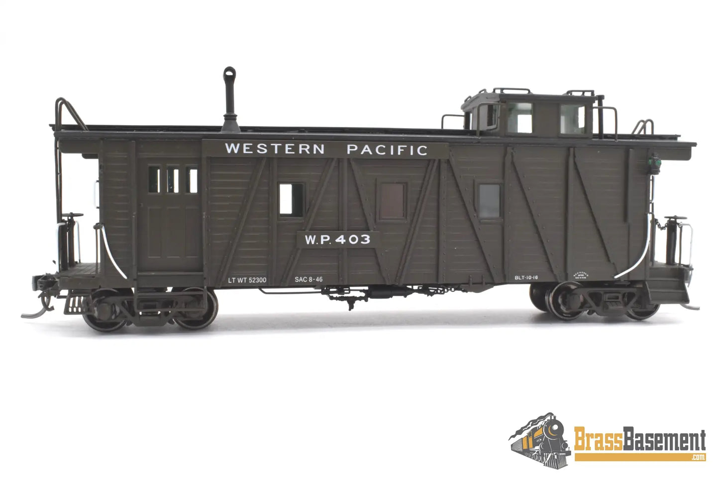 Ho Brass - North Bank Line Nbl Western Pacific Wp Caboose #403 Side Door Fp Pullman Green