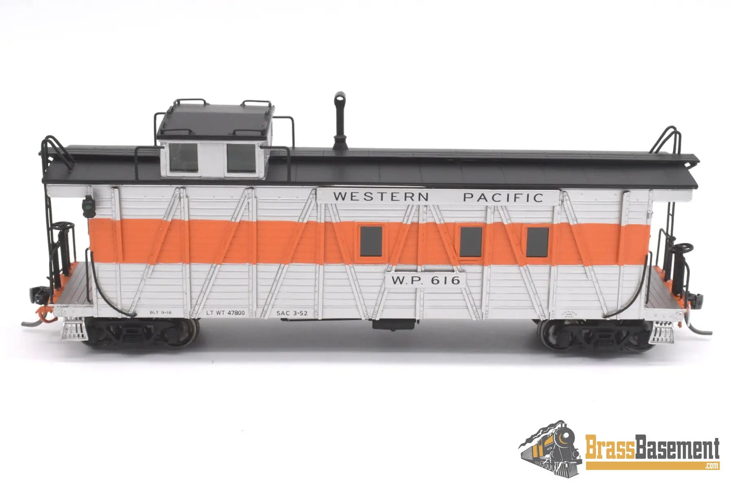 Ho Brass - North Bank Line Nbl Western Pacific Wp Caboose #616 Fp Orange/Silver Recessed End