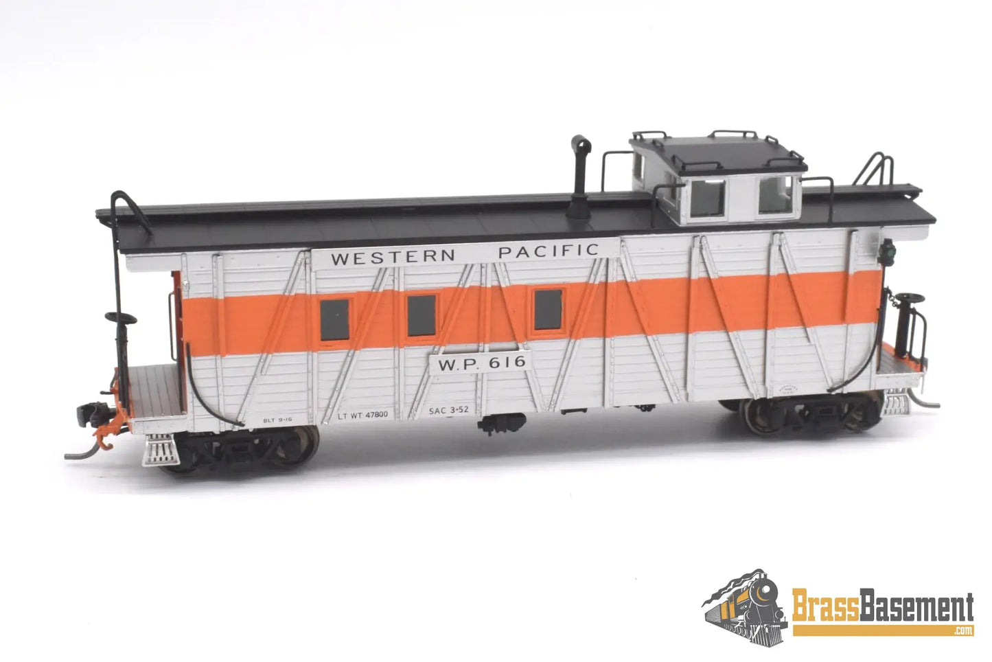 Ho Brass - North Bank Line Nbl Western Pacific Wp Caboose #616 Fp Orange/Silver Recessed End