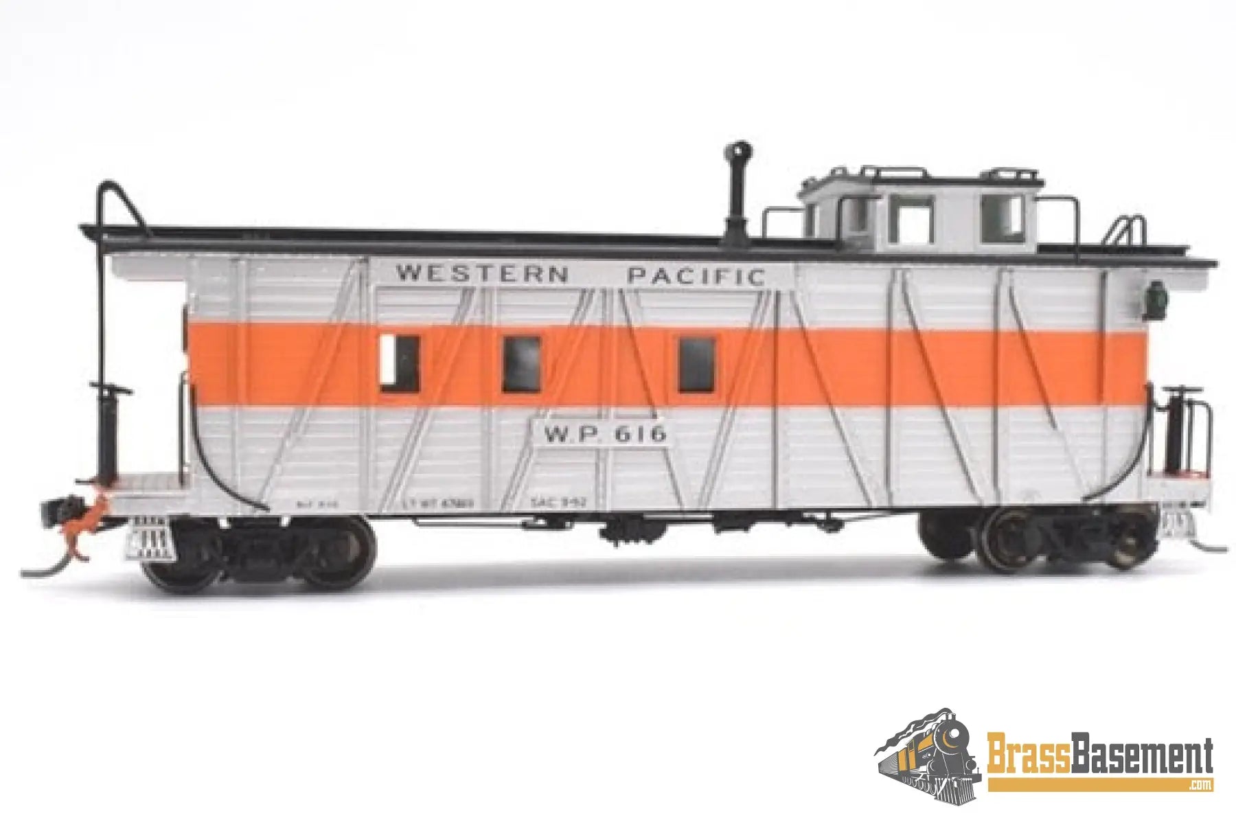 Ho Brass - North Bank Line Nbl Western Pacific Wp Caboose #616 Fp Orange/Silver Recessed End