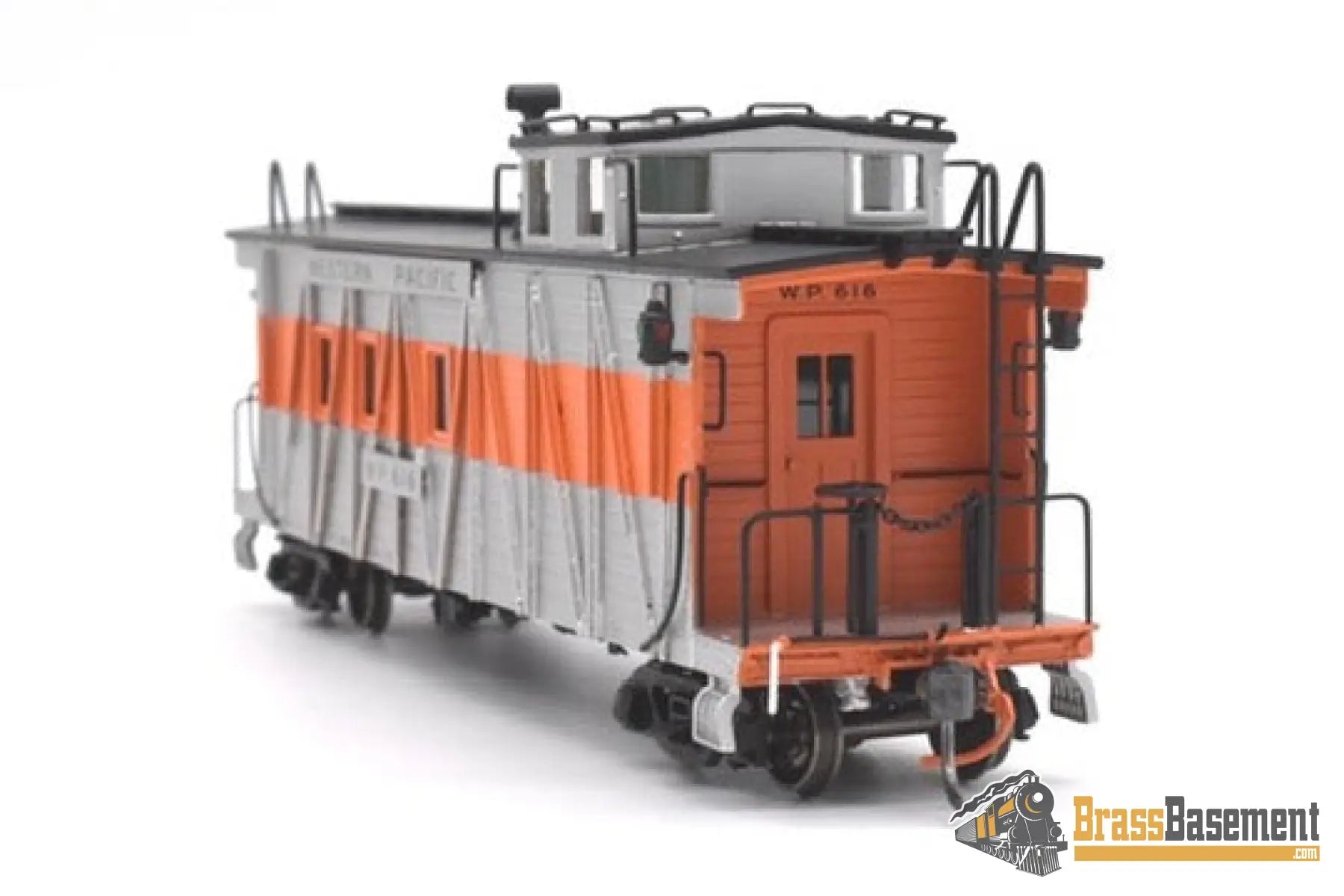 Ho Brass - North Bank Line Nbl Western Pacific Wp Caboose #616 Fp Orange/Silver Recessed End