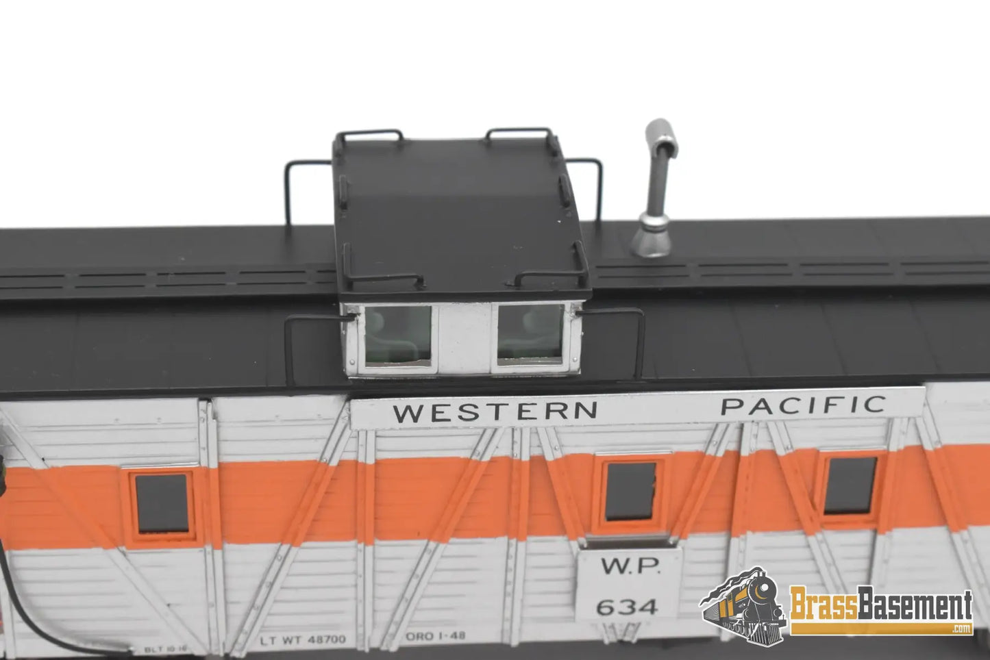 Ho Brass - North Bank Line Nbl Western Pacific Wp Caboose #634 Fp Orange / Silver