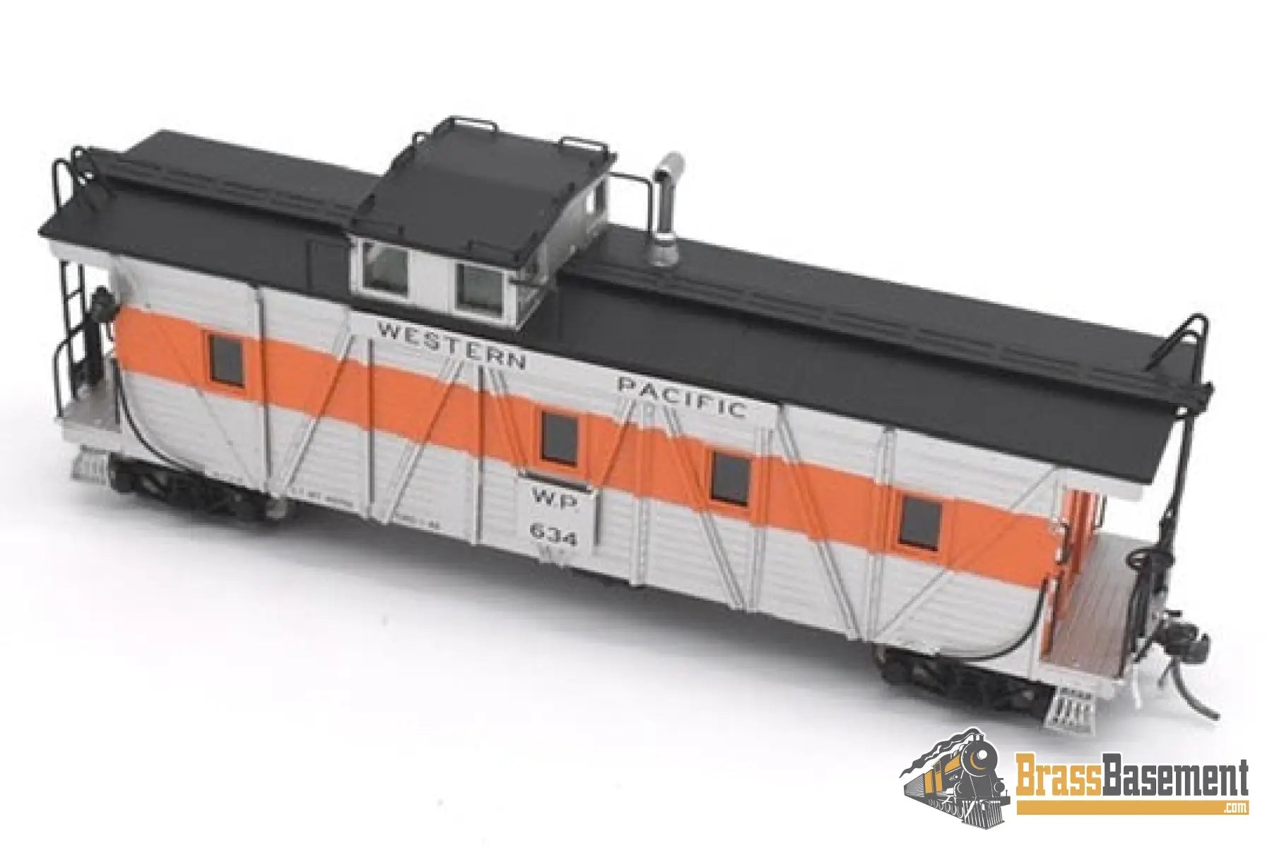 Ho Brass - North Bank Line Nbl Western Pacific Wp Caboose #634 Fp Orange / Silver