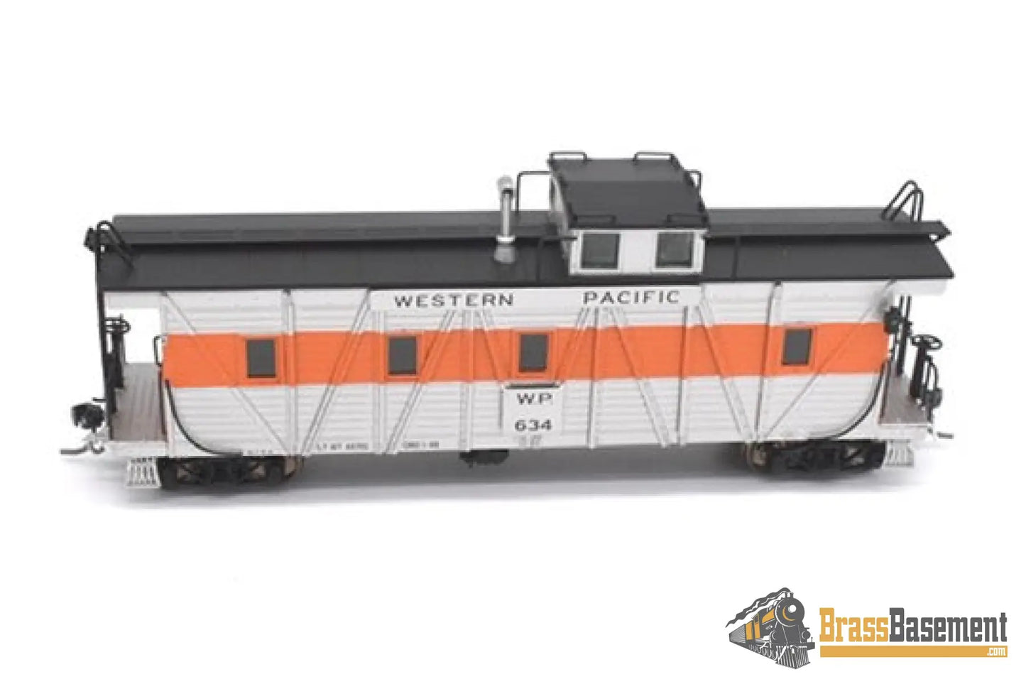 Ho Brass - North Bank Line Nbl Western Pacific Wp Caboose #634 Fp Orange / Silver