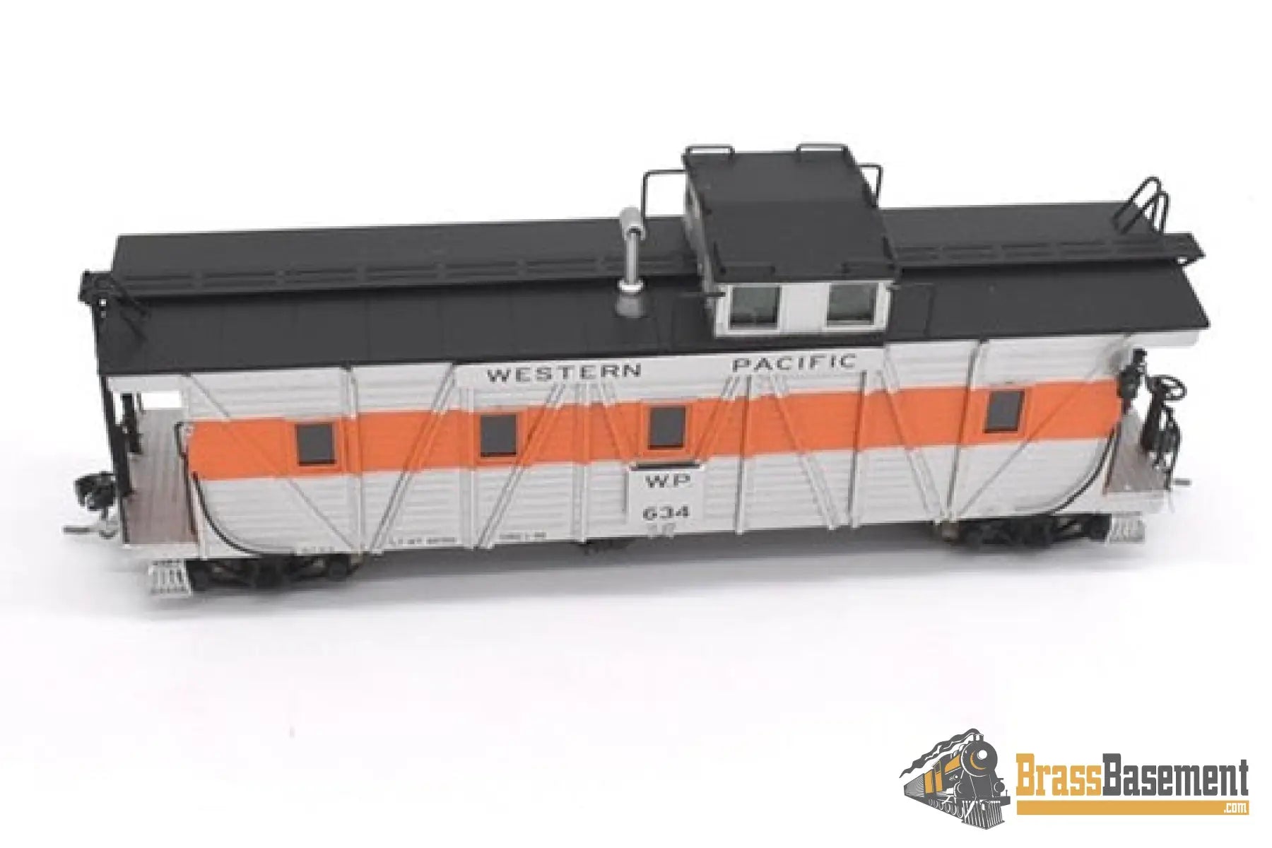 Ho Brass - North Bank Line Nbl Western Pacific Wp Caboose #634 Fp Orange / Silver