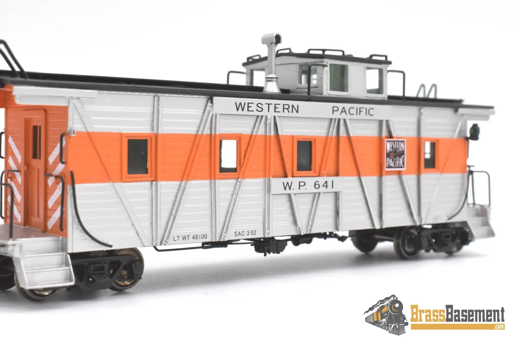 Ho Brass - North Bank Line Nbl Western Pacific Wp Caboose #641 Fp Orange / Silver