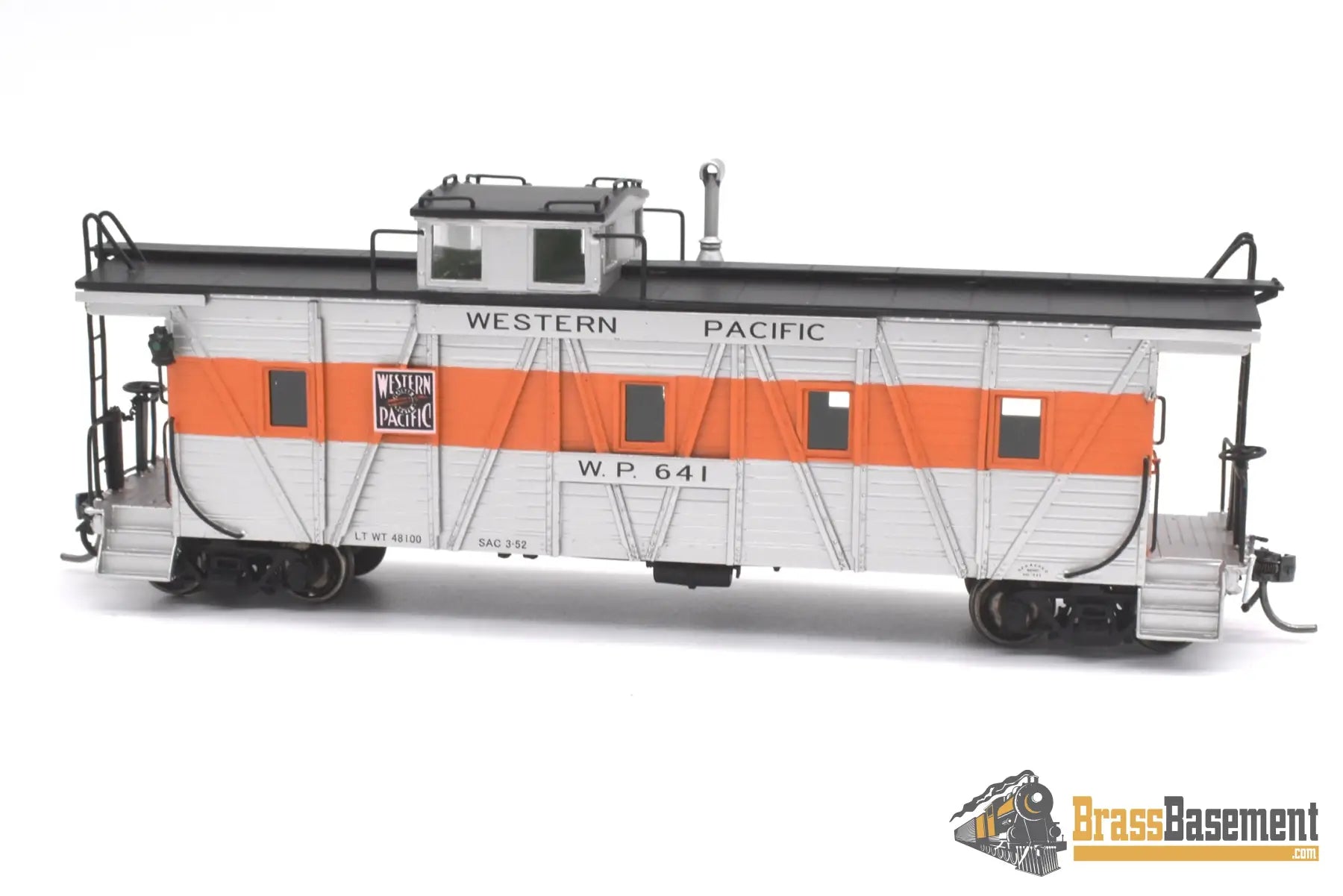 Ho Brass - North Bank Line Nbl Western Pacific Wp Caboose #641 Fp Orange / Silver