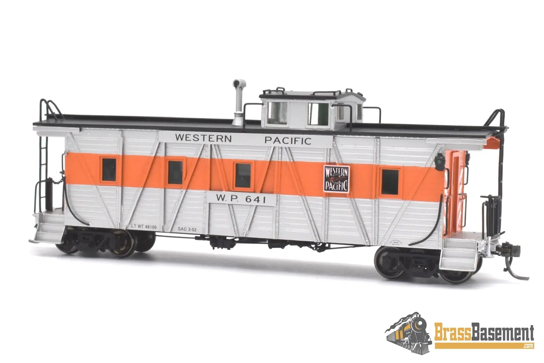 Ho Brass - North Bank Line Nbl Western Pacific Wp Caboose #641 Fp Orange / Silver