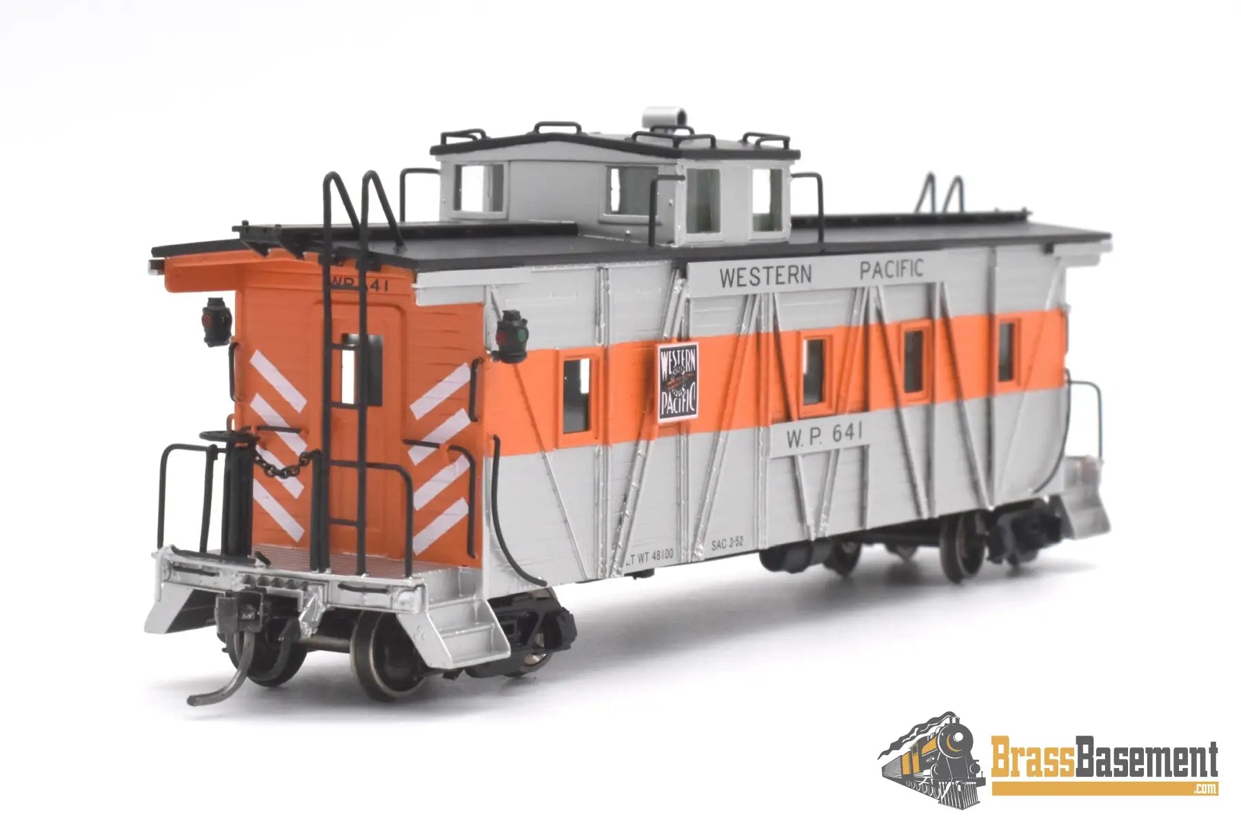 Ho Brass - North Bank Line Nbl Western Pacific Wp Caboose #641 Fp Orange / Silver