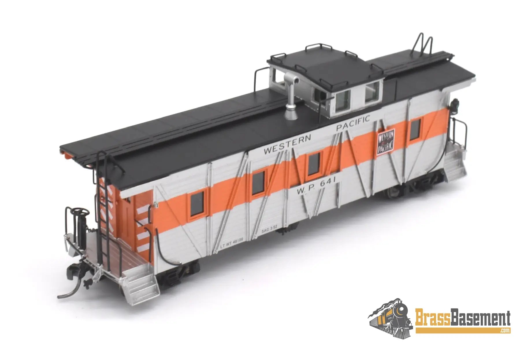 Ho Brass - North Bank Line Nbl Western Pacific Wp Caboose #641 Fp Orange / Silver