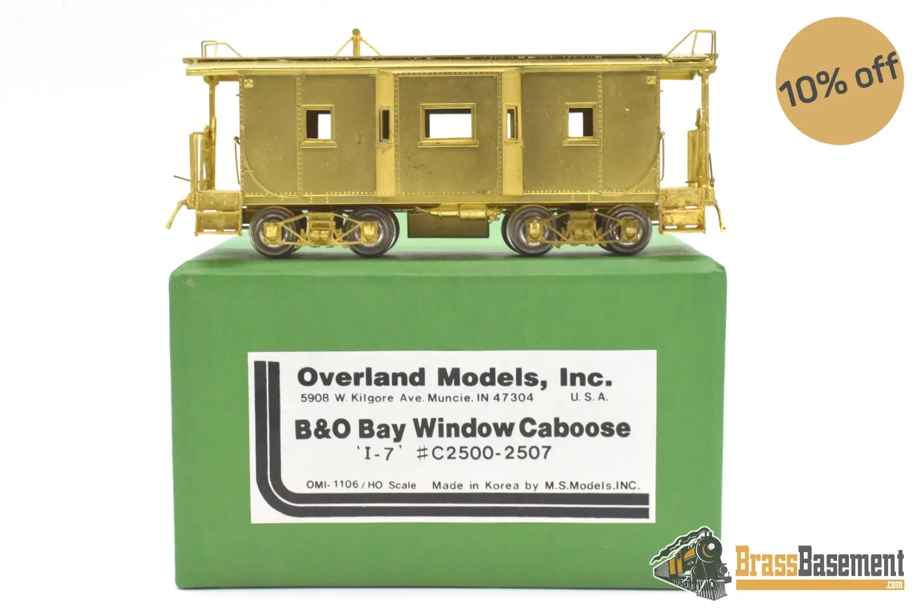 Ho Brass - Omi 1106 Baltimore & Ohio B&O Bay Window Caboose Unpainted