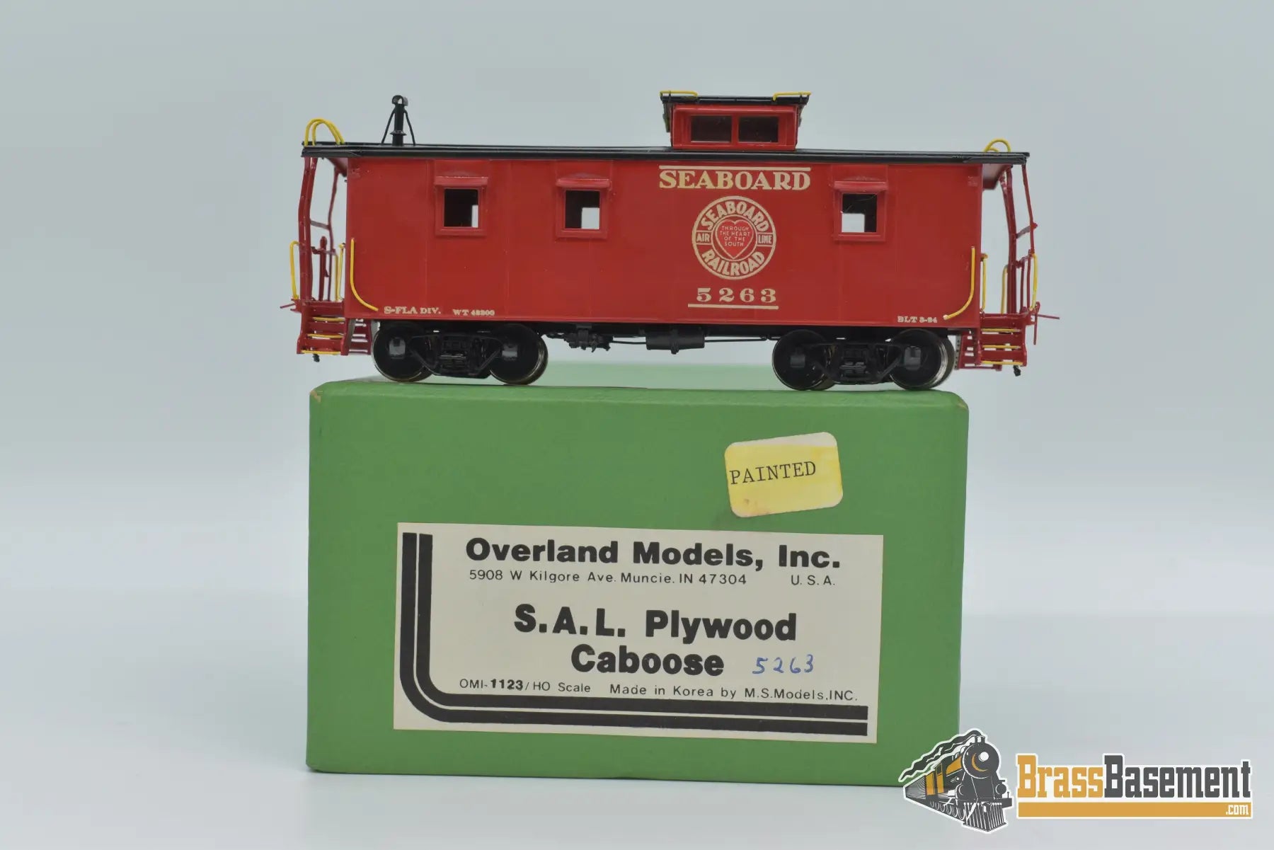 Ho Brass - Omi 1123.1 Seaboard Air Line Sal Plywood Caboose Factory Paint