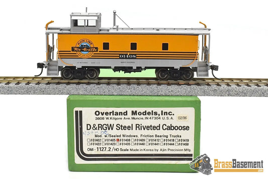 Ho Brass - Omi 1127.2 Rio Grande Drgw Steel Riveted Caboose Modernized Sealed Windows 4 Stripe