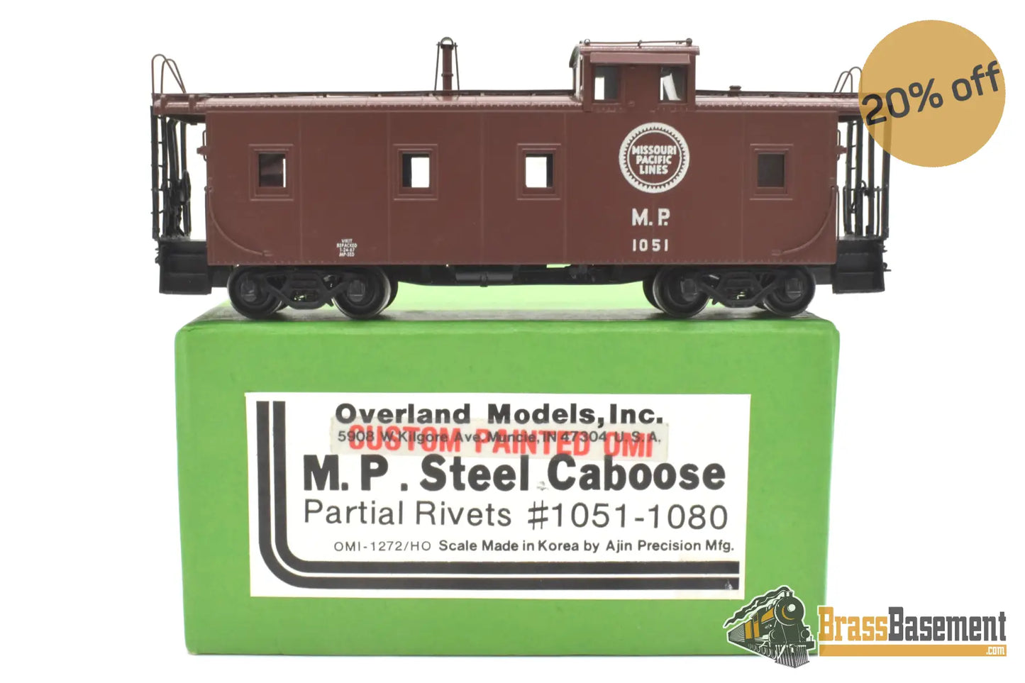 Ho Brass - Omi 1272.1 Missouri Pacific Mp Steel Caboose #1051 W/ Partial Rivets Cpomi