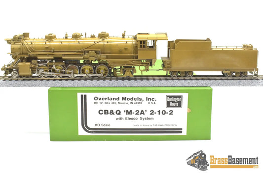 Ho Brass - Omi 1432 Cb&Q Burlington M-2A 2-10-2 W/ Elesco Fwh Unpainted Steam