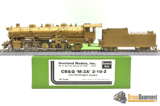 Ho Brass - Omi 1434 Cb&Q Burlington M-2A 2-10-2 W/ Worthington Fwh Unpainted Steam