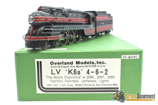 Ho Brass - Omi 1487.1 Lehigh Valley ‘Black Diamond’ K - 6S 4 - 6 - 2 #2097 F/P Steam