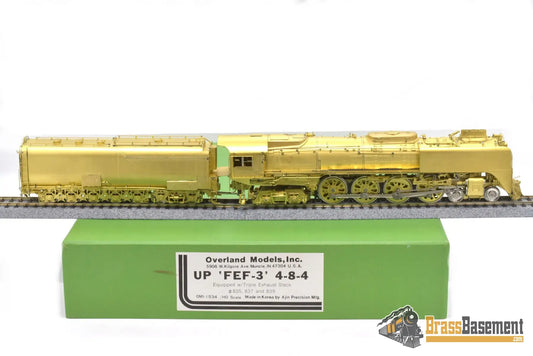 Ho Brass - Omi 1534 Union Pacific Up Fef - 3 4 - 8 - 4 W/ Triple Stack #835 837 839 Unpainted Steam