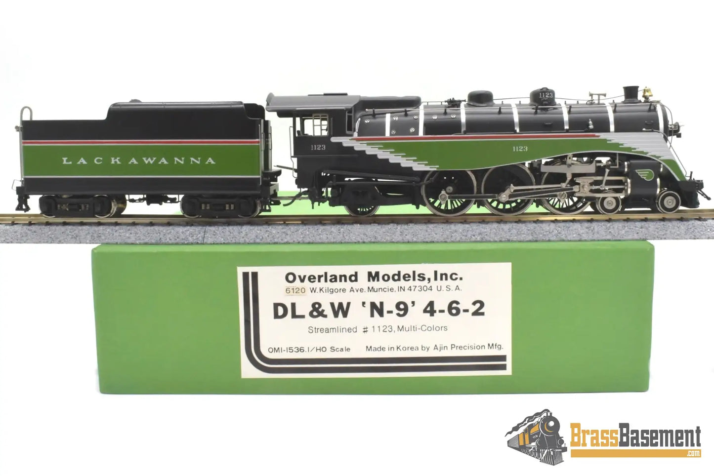 Ho Brass - Omi 1536.1 Dl&W Lackawanna N-9 4-6-2 Streamlined #1123 Multi Color F/P 1992 Run Ajin