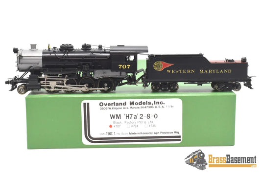 Ho Brass - Omi 1567.1 Wm Western Maryland H - 7A 2 - 8 - 0 Consolidation Factory Painted Fireball