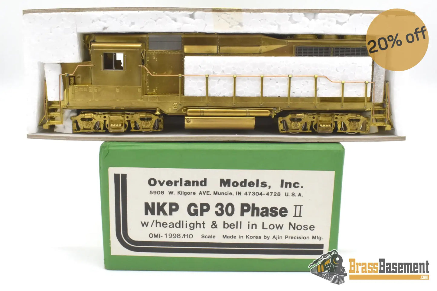 Ho Brass - Omi 1998 Nickel Plate Road Nkp Emd Gp30 Phii W/ Headlight & Bell In Nose Mint Diesel