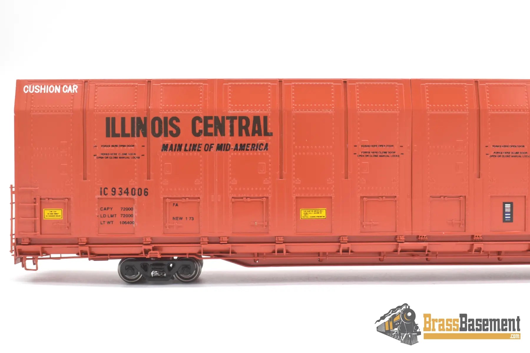 Ho Brass - Omi 3010.4 Illinois Central Ic #934006 Vert-A-Pac Auto Carrier Fp Orange Freight