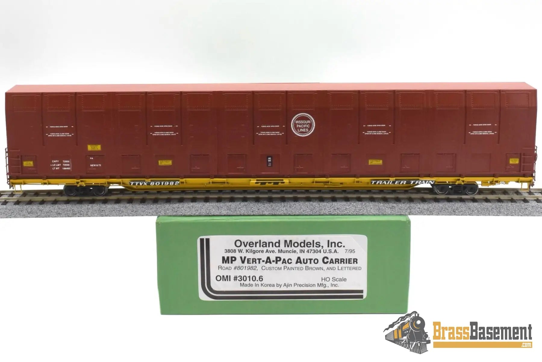 Ho Brass - Omi 3010.6 Missouri Pacific Mp Ttvx #801982 Vert-A-Pac Auto Carrier Fp Freight