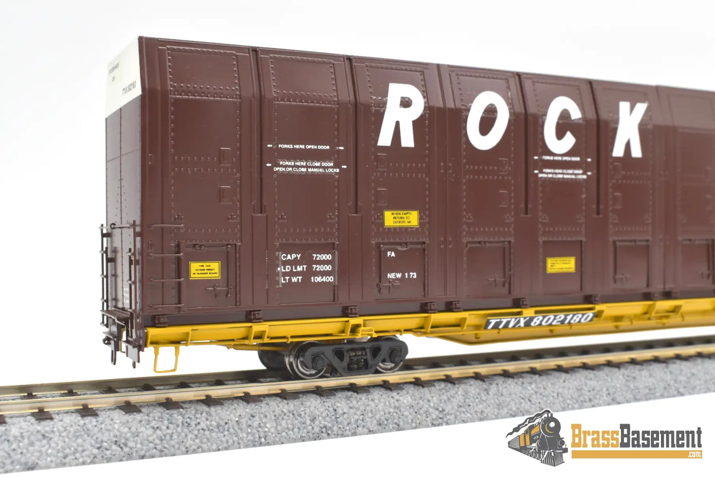 Ho Brass - Omi 3010.7 Rock Island Ri Ttvx Vert-A-Pac Auto Carrier #802180 Fp Freight