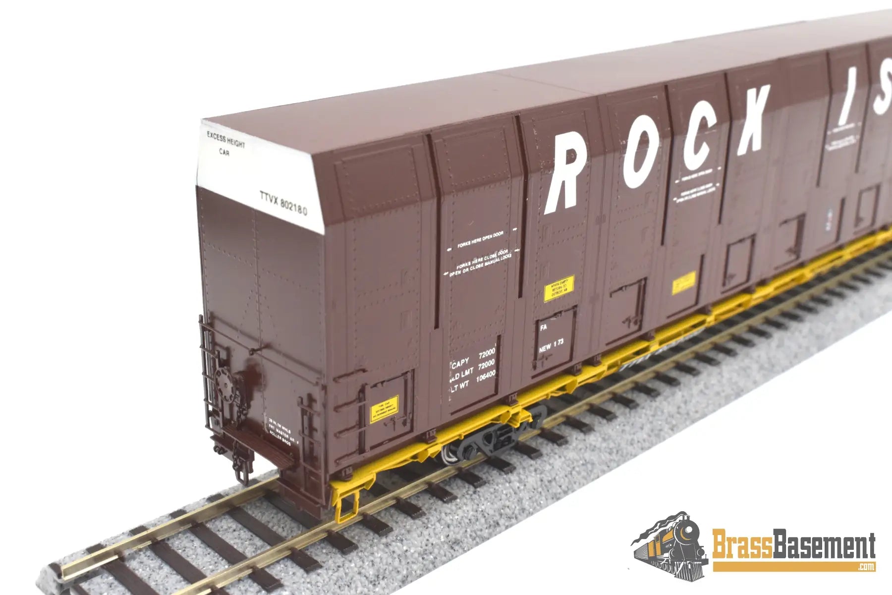 Ho Brass - Omi 3010.7 Rock Island Ri Ttvx Vert-A-Pac Auto Carrier #802180 Fp Freight