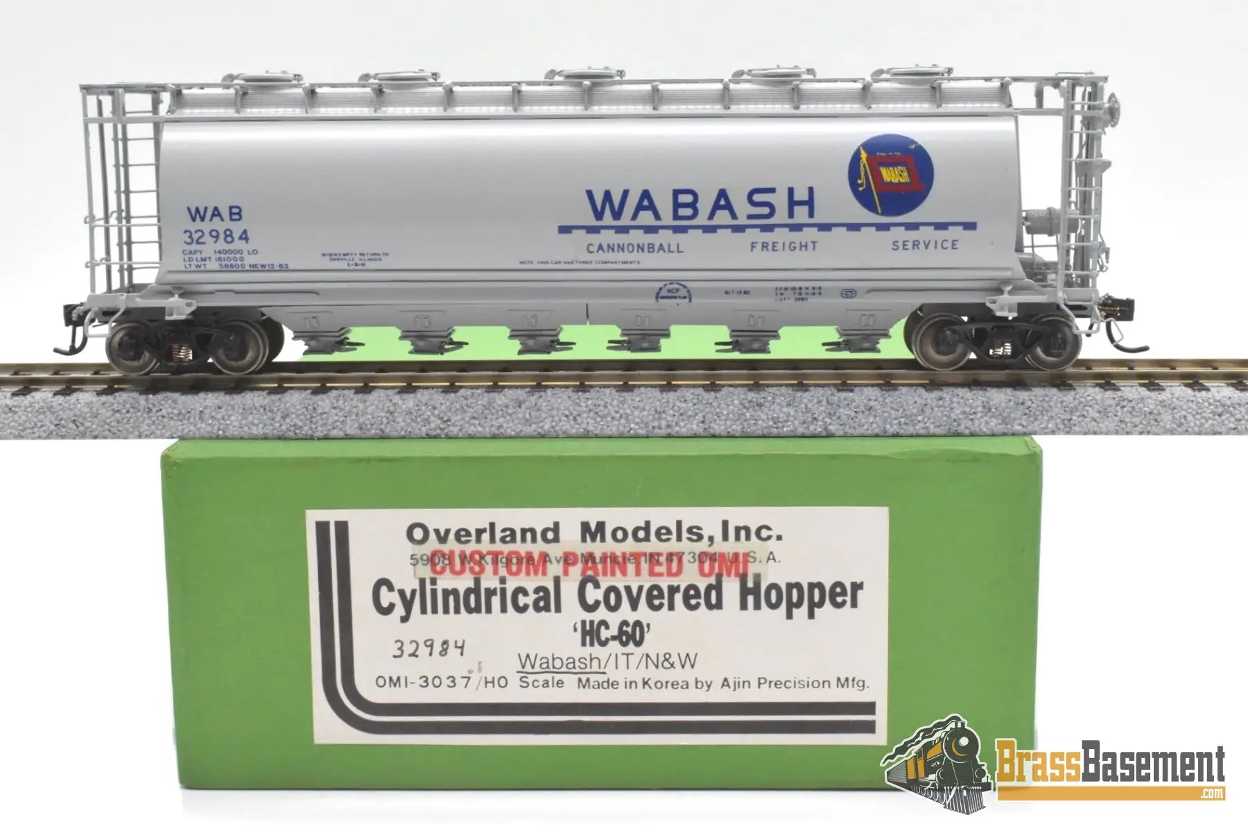 Ho Brass - Omi 3037 Wabash Cylindrical Covered Hopper Hc-60 #32984 Cpomi Freight