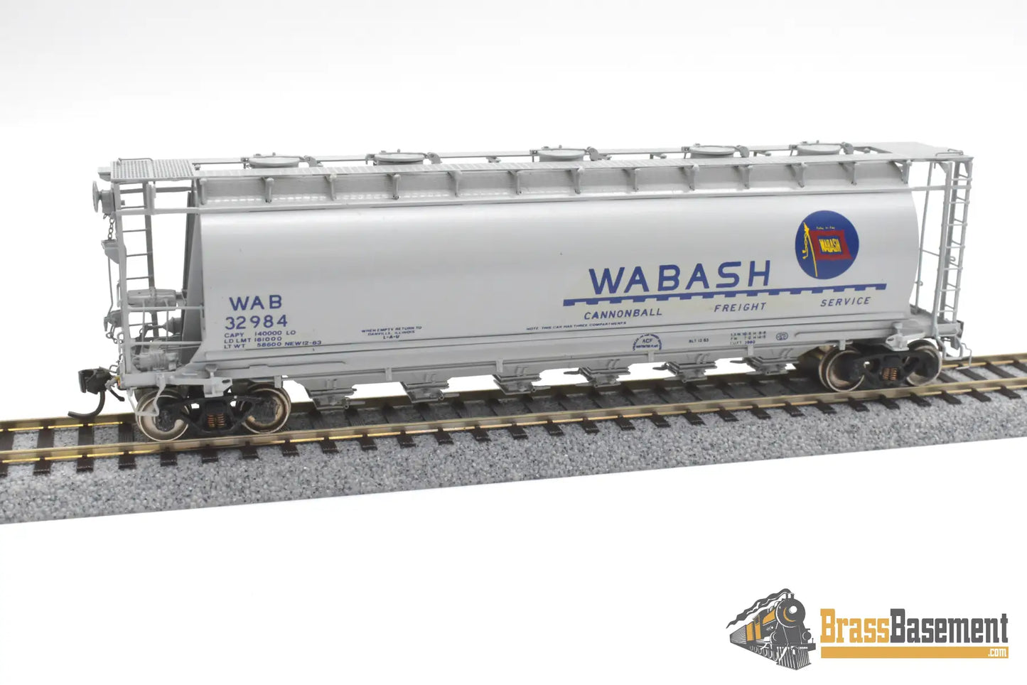 Ho Brass - Omi 3037 Wabash Cylindrical Covered Hopper Hc-60 #32984 Cpomi Freight