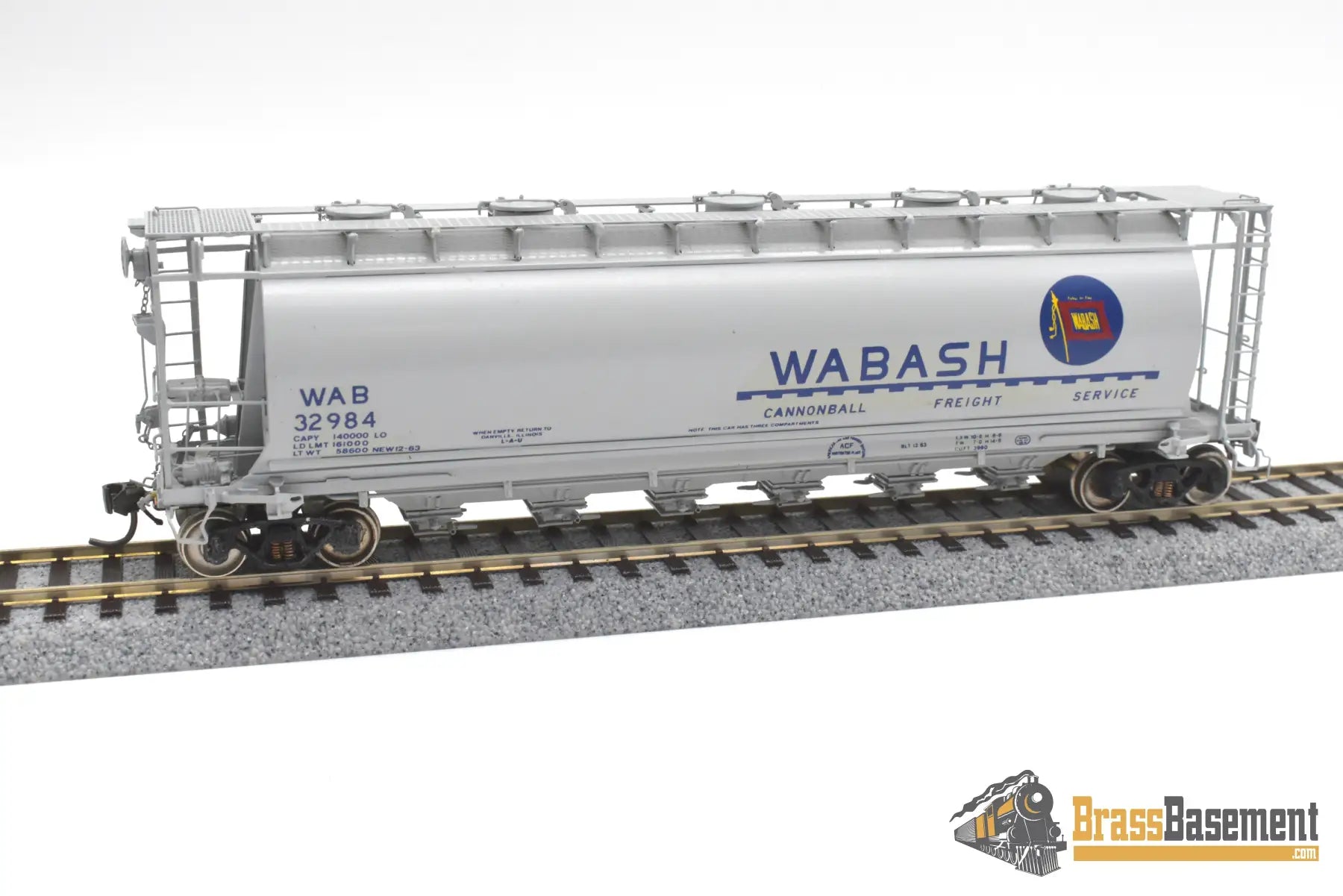 Ho Brass - Omi 3037 Wabash Cylindrical Covered Hopper Hc-60 #32984 Cpomi Freight