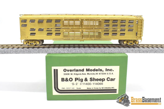 Ho Brass - Omi 3057 Overland Baltimore & Ohio B&O Pig Sheep Car ’S - 2’ Unpainted Freight