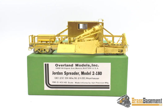 Ho Brass - Omi 3143 Jordan Spreader Model 2 - 180 C&O Milw Weyerhaeuser Unpainted Freight