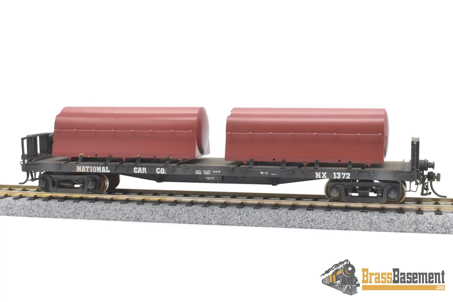 Ho Brass - Omi 3158 National Flat Car Painted #1372 With 2 Milk Tanks Caboose