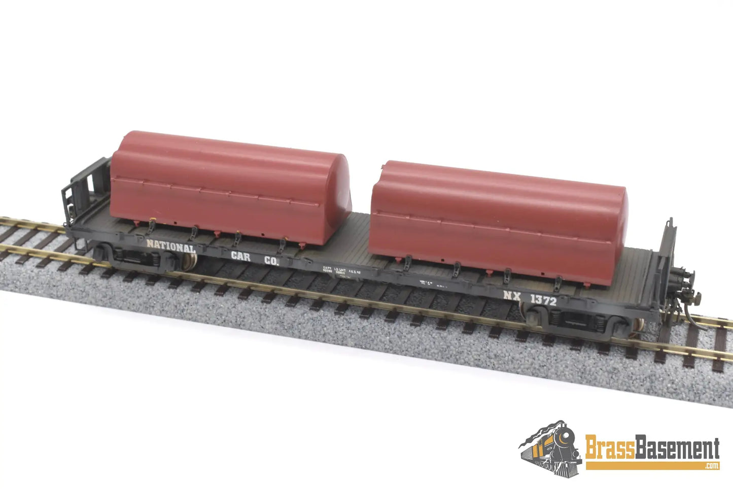 Ho Brass - Omi 3158 National Flat Car Painted #1372 With 2 Milk Tanks Caboose
