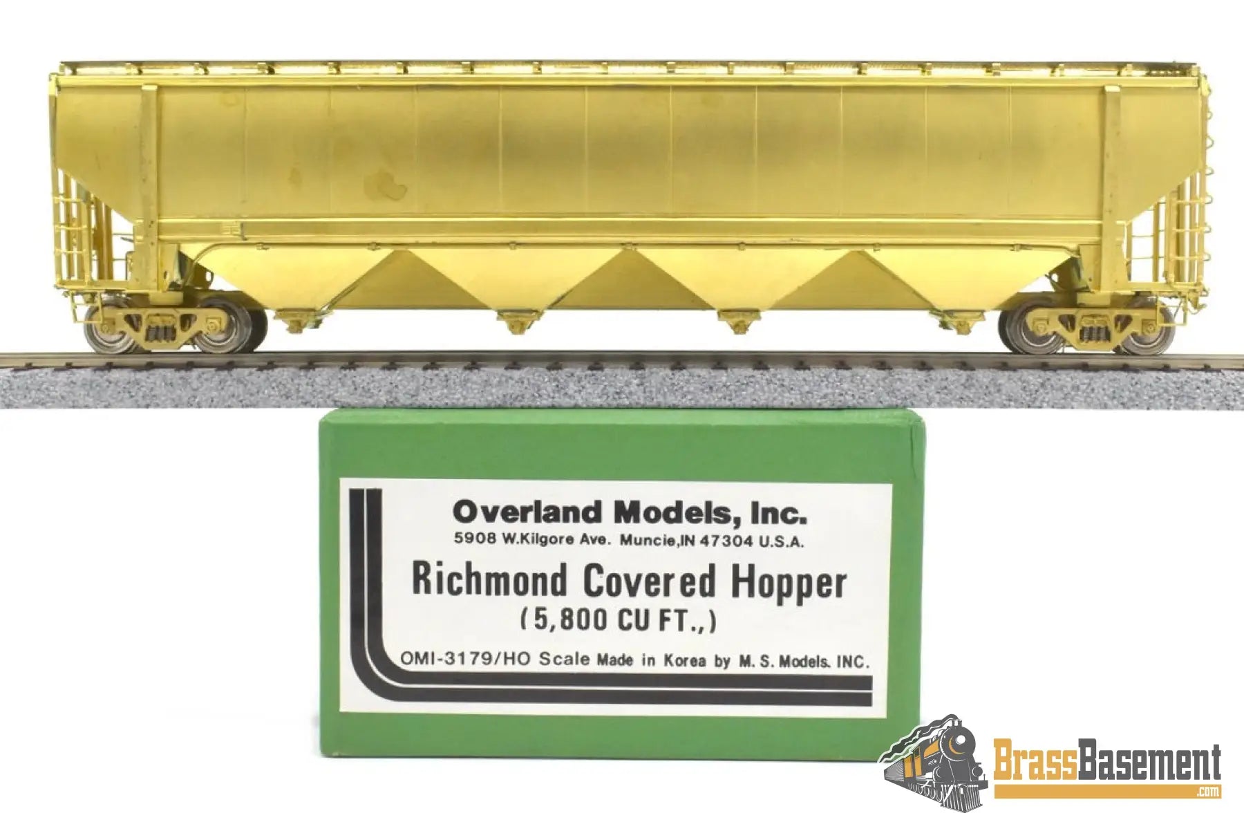 Ho Brass - Omi 3179 Richmond Covered Hopper 5800 Cubic Foot Unpainted Freight