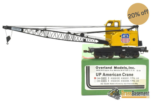 Ho Brass - Omi 3322.1 Union Pacific Up American Crane 5030 - De #903051 Armor Yellow Mint Freight