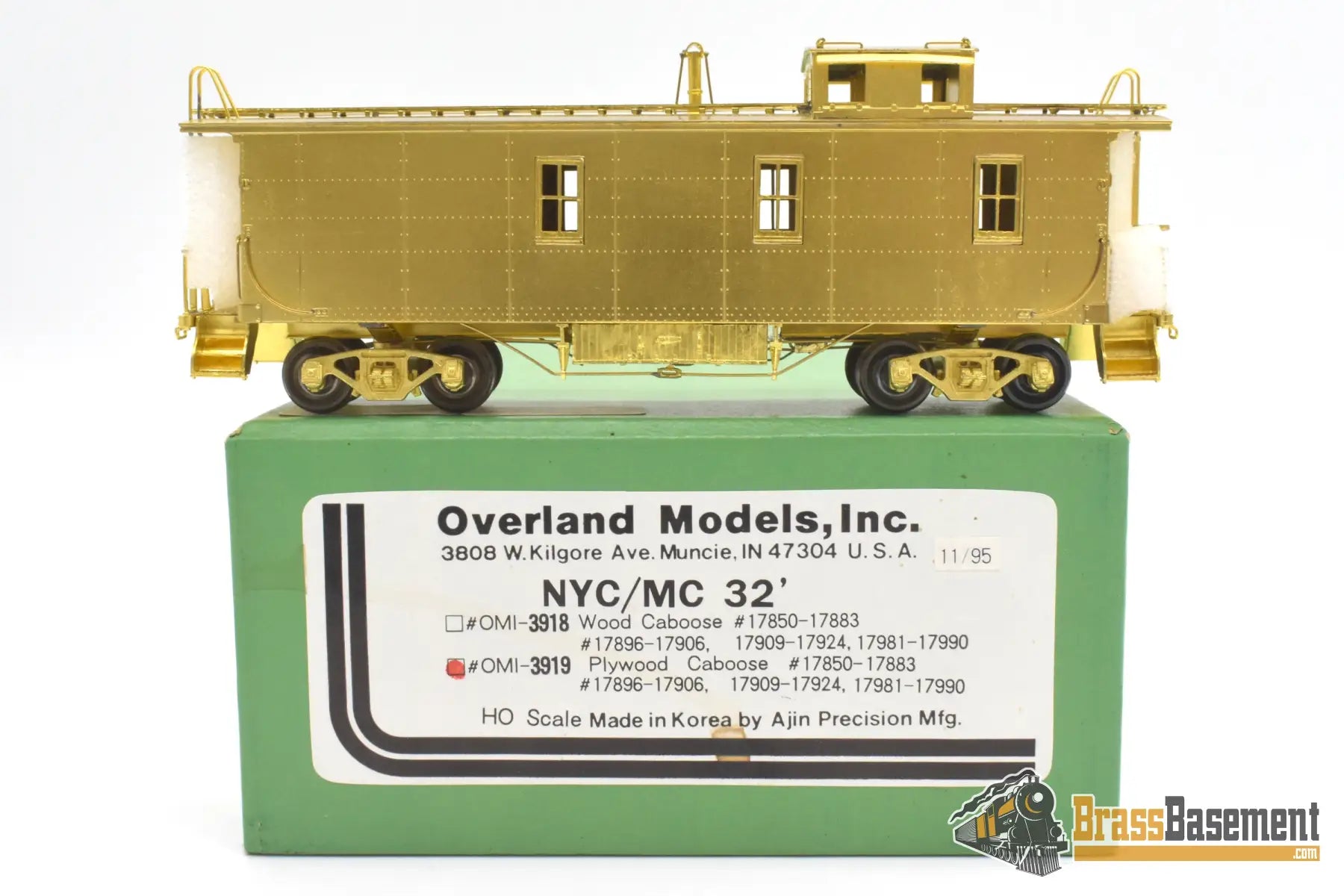 Ho Brass - Omi 3919 New York Central Nyc Plywood Caboose Unpainted