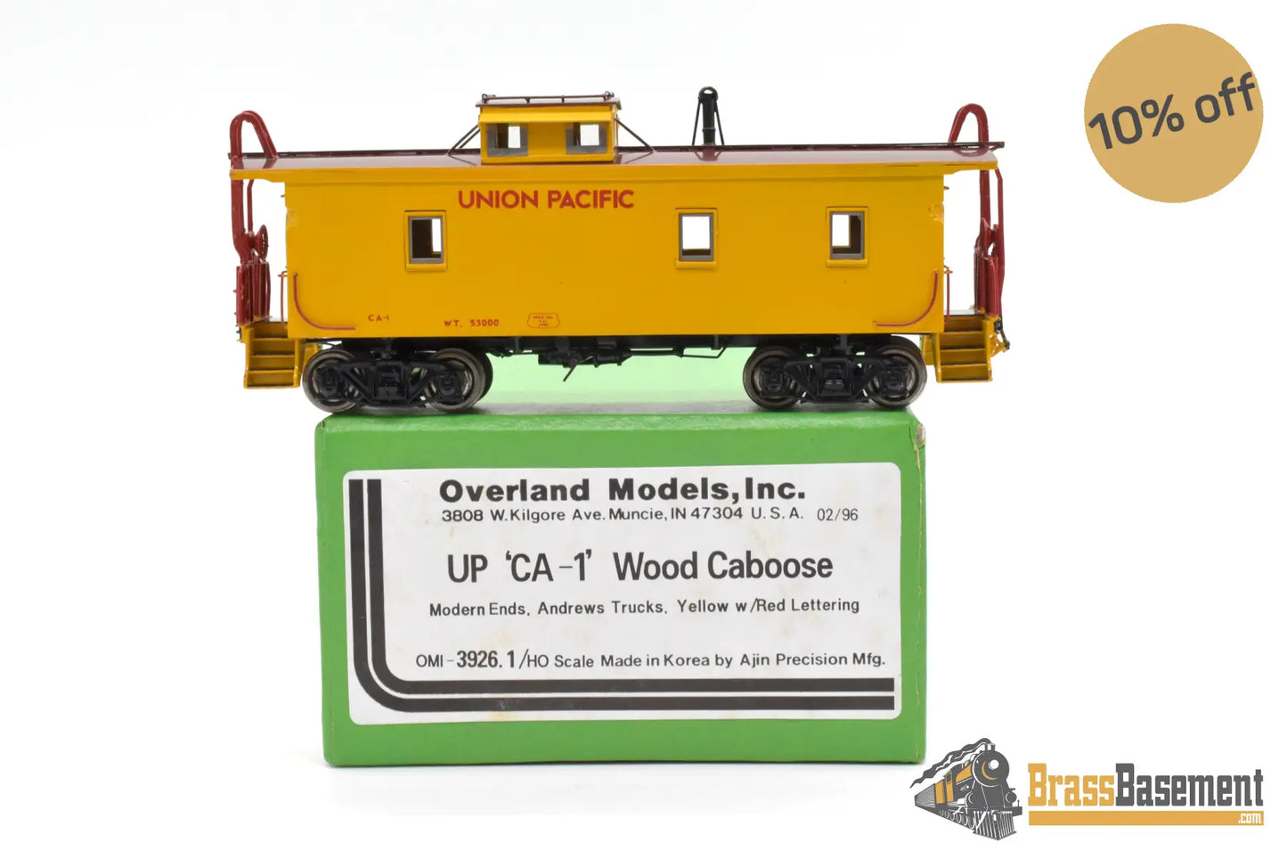 Ho Brass - Omi 3926.1 Union Pacific Up Ca - 1 Caboose Armor Yellow New