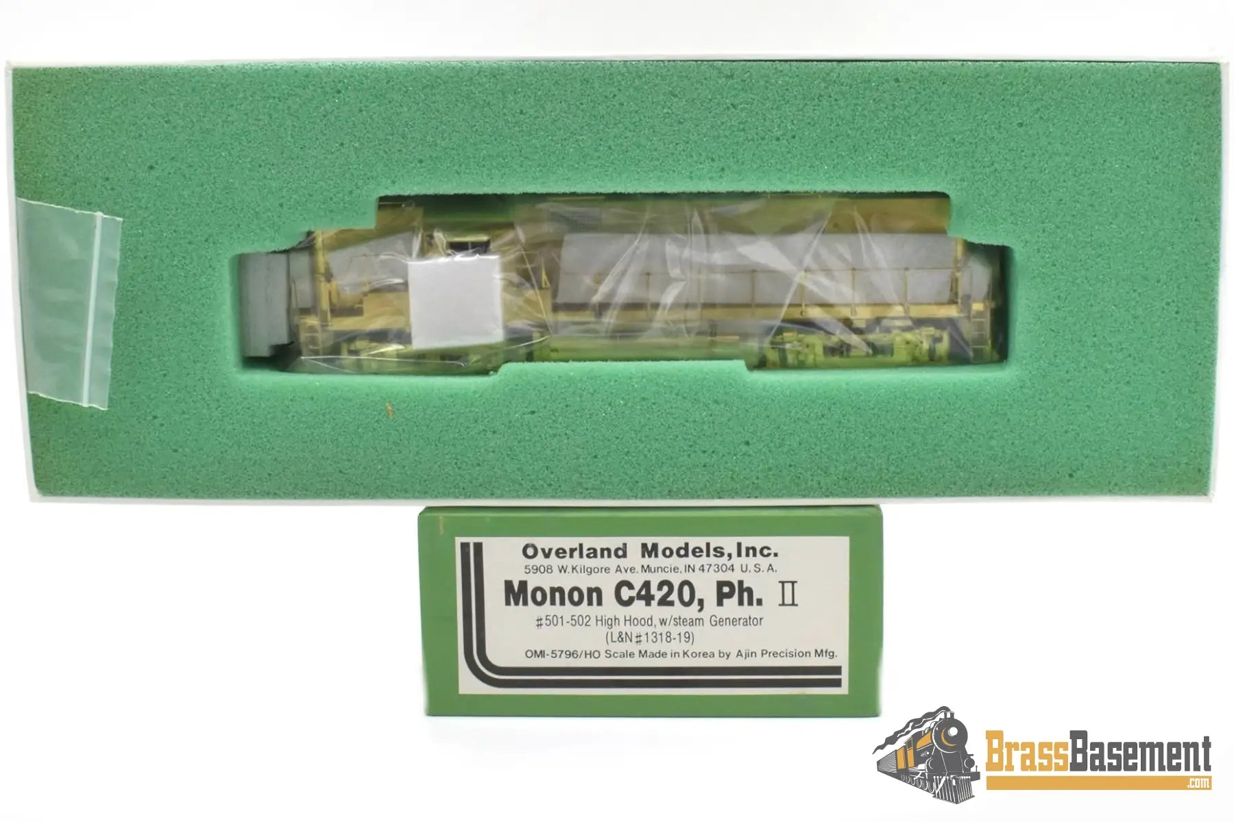 Ho Brass - Omi 5796 Monon (L&N) C-420 Ph Ii High Hood W/ Steam Generator Unpainted Mint Diesel