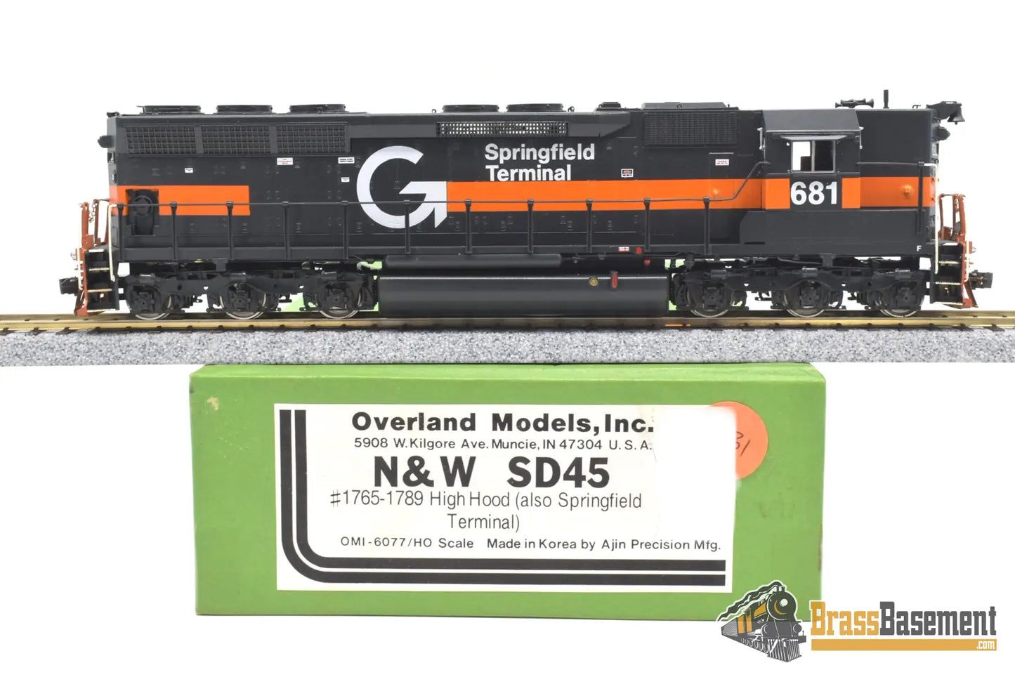 Ho Brass - Omi 6077 Springfield Terminal St #681 Sd45 High Hood Ex N&W Custom Paint Dcc Diesel