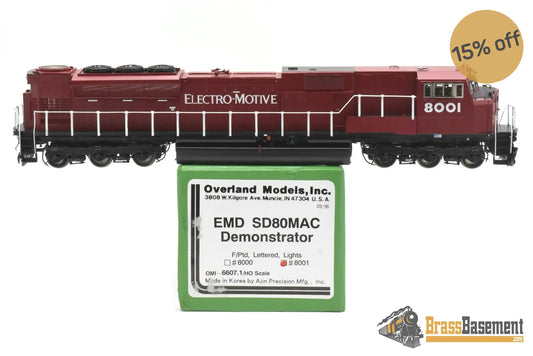 Ho Brass - Omi 6529.1 Emd Sd80Mac #8001 Factory Painted Red Diesel