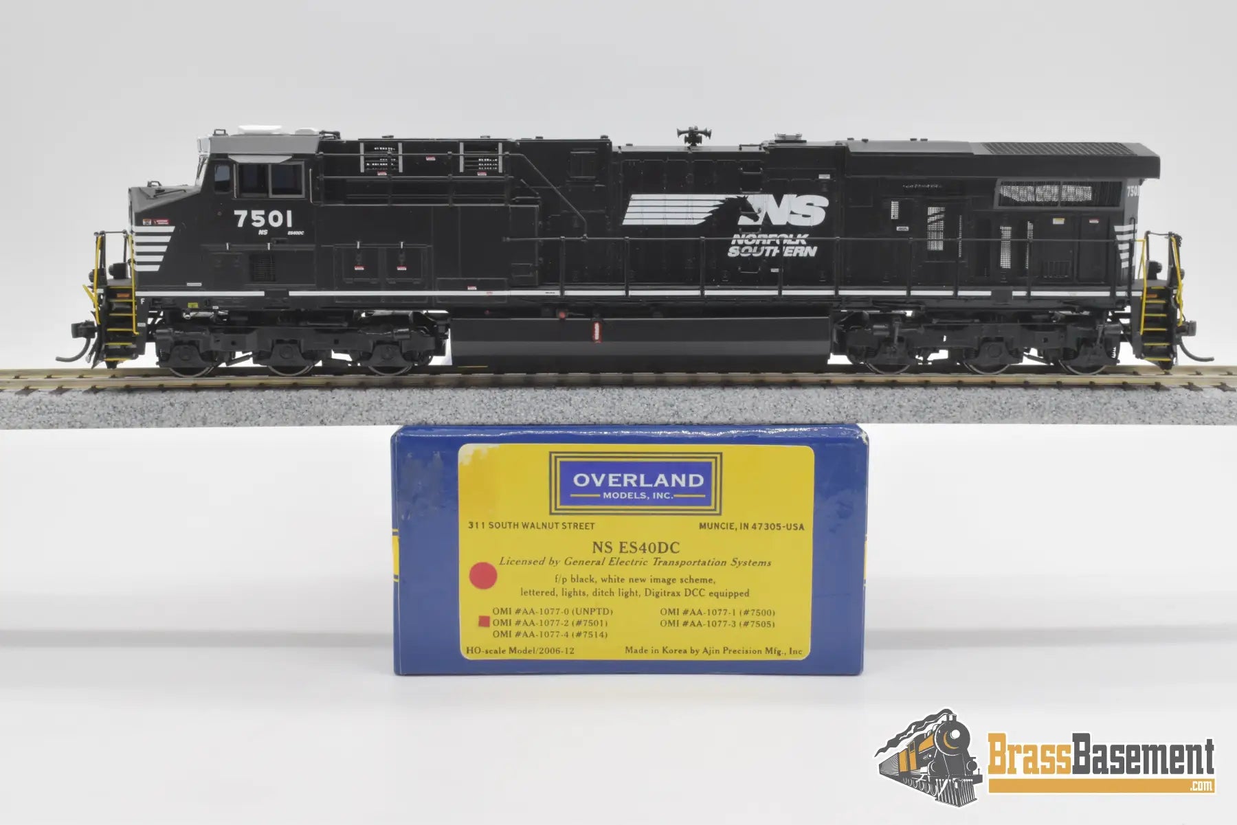 Ho Brass - Omi Aa-1077-2 Norfolk Southern Es40Dc #7501 Factory Painted Dcc Equipped Diesel