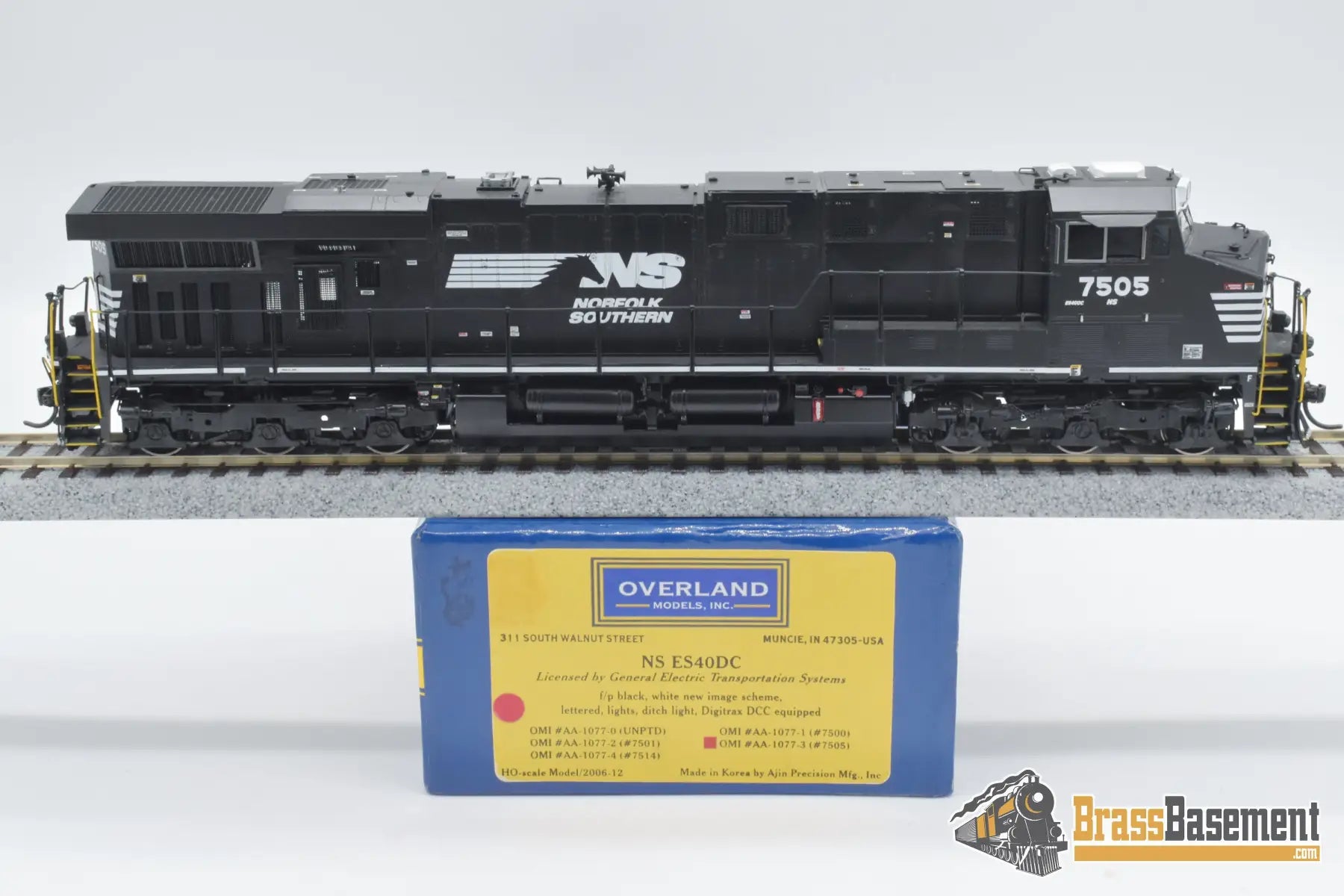 Ho Brass - Omi Aa-1077-3 Norfolk Southern Es40Dc #7505 Factory Painted Dcc Equipped Diesel