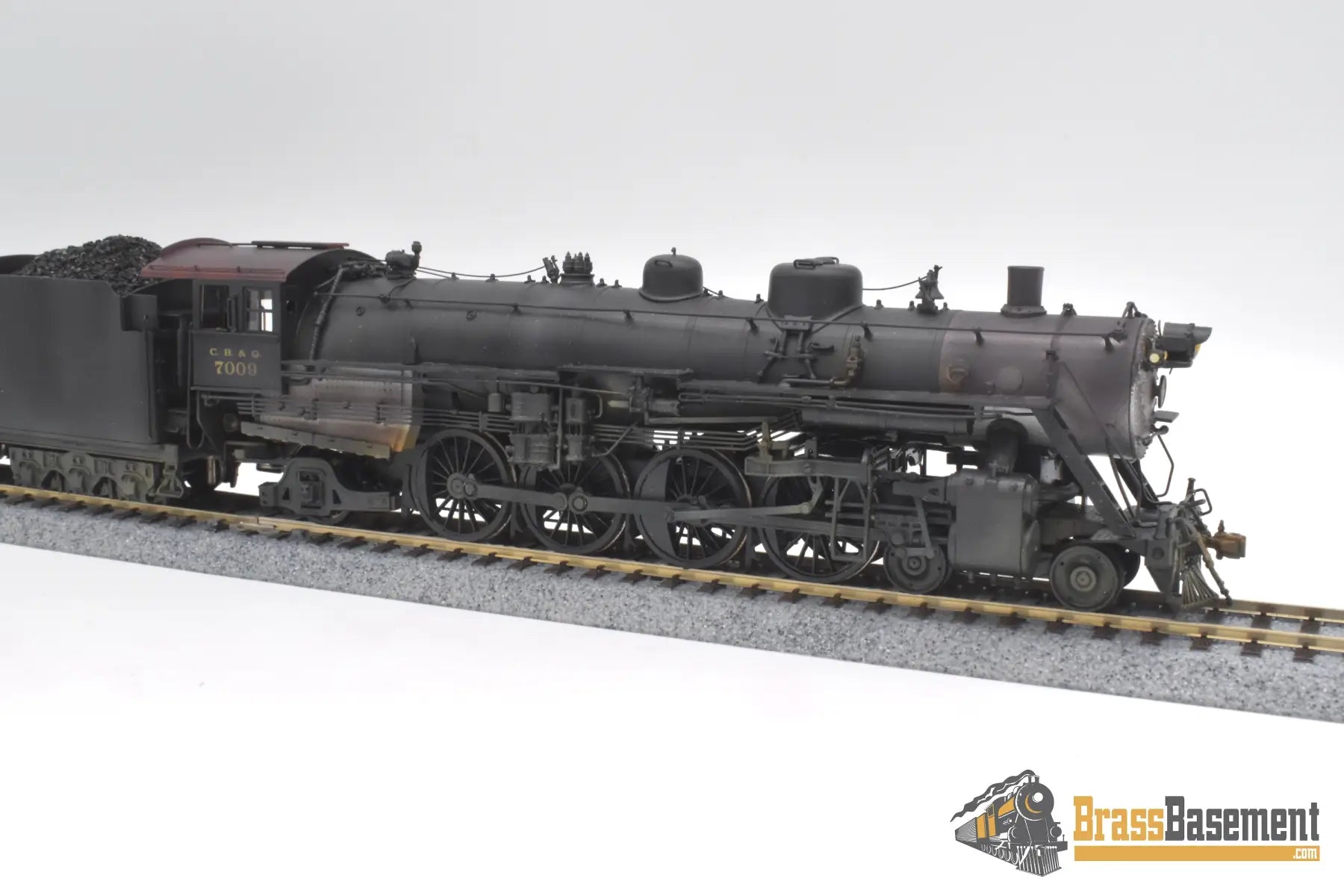 Ho Brass - Omi Cb&Q Burlington B1-A 4-8-2 W/ Coffin Fwh Custom Painted Steam