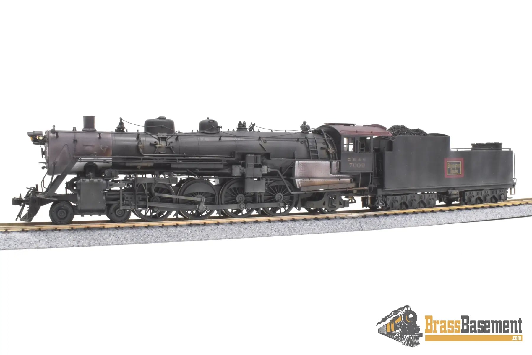 Ho Brass - Omi Cb&Q Burlington B1-A 4-8-2 W/ Coffin Fwh Custom Painted Steam