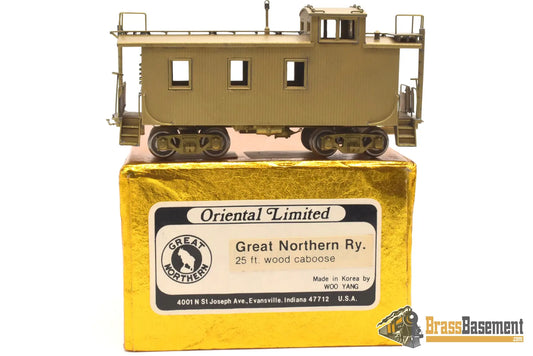 Ho Brass - Oriental Great Northern Gn 25Ft Wood Caboose Unpainted Mint Woo Yang