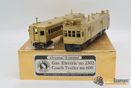 Ho Brass - Oriental Limited Great Northern Motor Car & Trailer Unpainted Mint Diesel