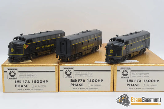 Ho Brass - Oriental Western Maryland Wm F7 Aba Set Mint Diesel